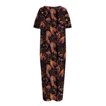 Native Tribal Dream Catcher Print Short Sleeve Long Nightdress
