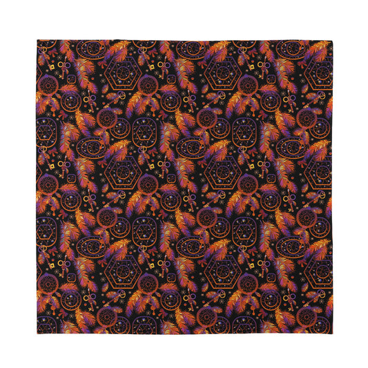 Native Tribal Dream Catcher Print Silk Bandana