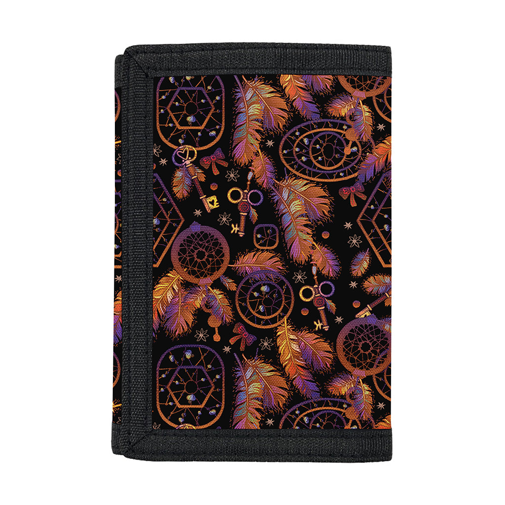 Native Tribal Dream Catcher Print Trifold Wallet