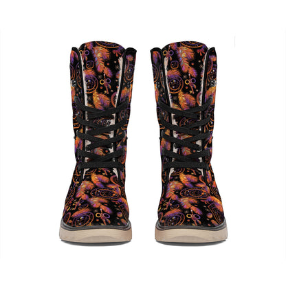 Native Tribal Dream Catcher Print Winter Boots
