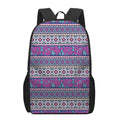 Native Tribal Ethnic Rose Pattern Print 17 Inch Backpack