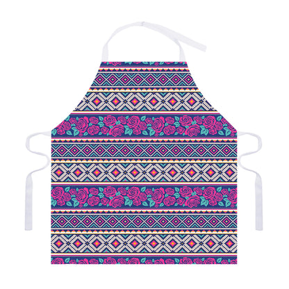 Native Tribal Ethnic Rose Pattern Print Adjustable Apron