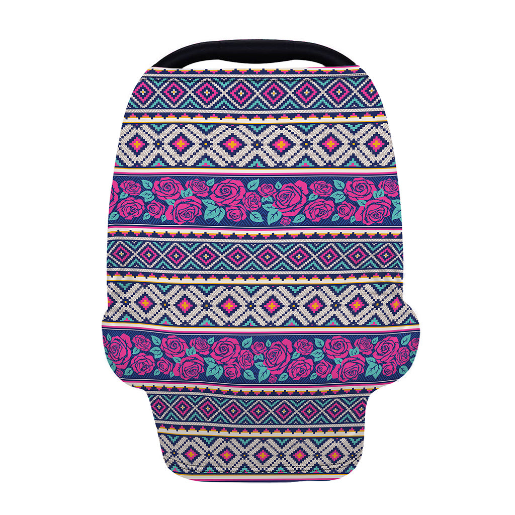 Native Tribal Ethnic Rose Pattern Print Baby Seat Cover