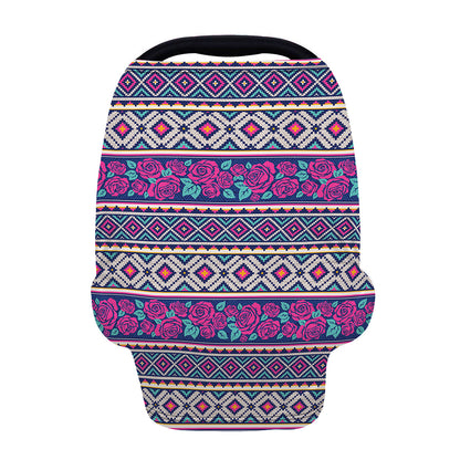 Native Tribal Ethnic Rose Pattern Print Baby Seat Cover