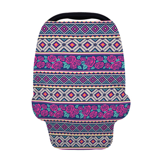 Native Tribal Ethnic Rose Pattern Print Baby Seat Cover