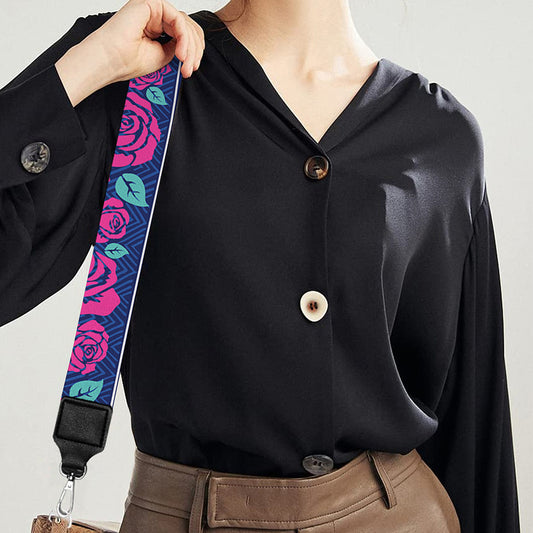Native Tribal Ethnic Rose Pattern Print Bag Strap