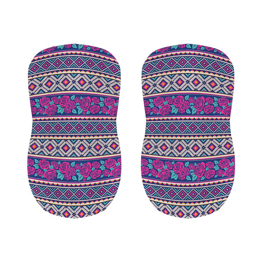 Native Tribal Ethnic Rose Pattern Print Bar Stool Covers