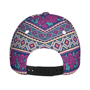 Native Tribal Ethnic Rose Pattern Print Baseball Cap