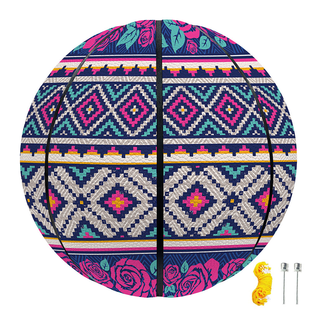 Native Tribal Ethnic Rose Pattern Print Basketball