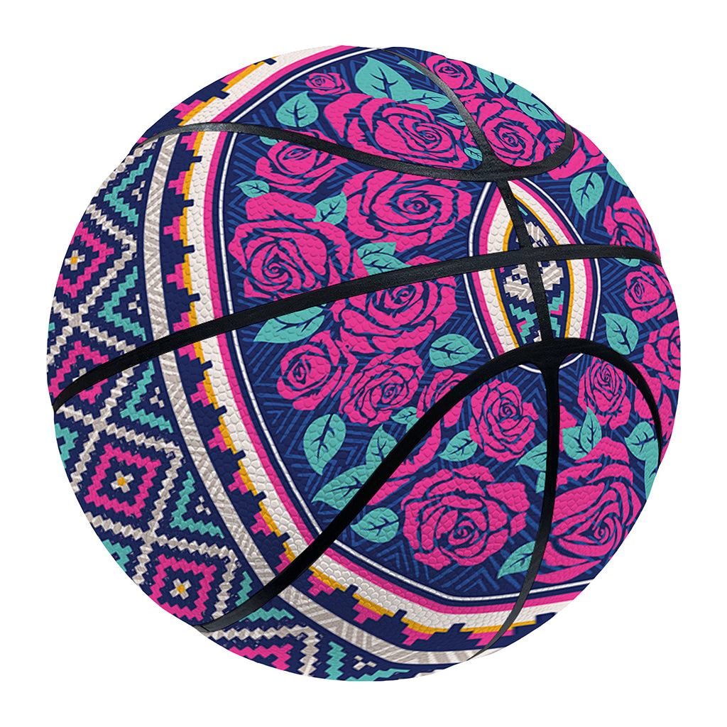 Native Tribal Ethnic Rose Pattern Print Basketball