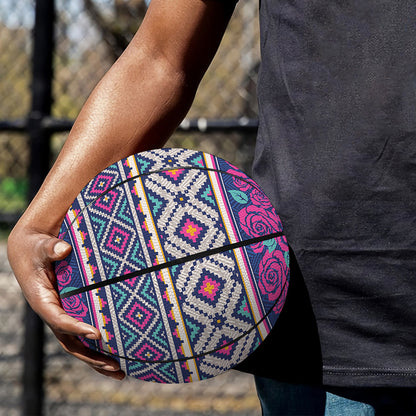 Native Tribal Ethnic Rose Pattern Print Basketball