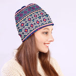 Native Tribal Ethnic Rose Pattern Print Beanie