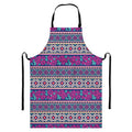 Native Tribal Ethnic Rose Pattern Print Bib Apron With Pocket