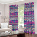 Native Tribal Ethnic Rose Pattern Print Dimout Grommet Curtains
