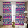 Native Tribal Ethnic Rose Pattern Print Blackout Pencil Pleat Curtains