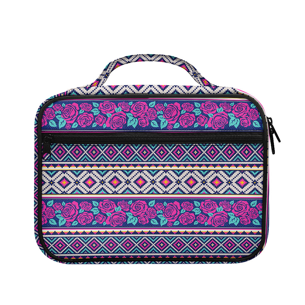 Native Tribal Ethnic Rose Pattern Print Briefcase Bible Bag