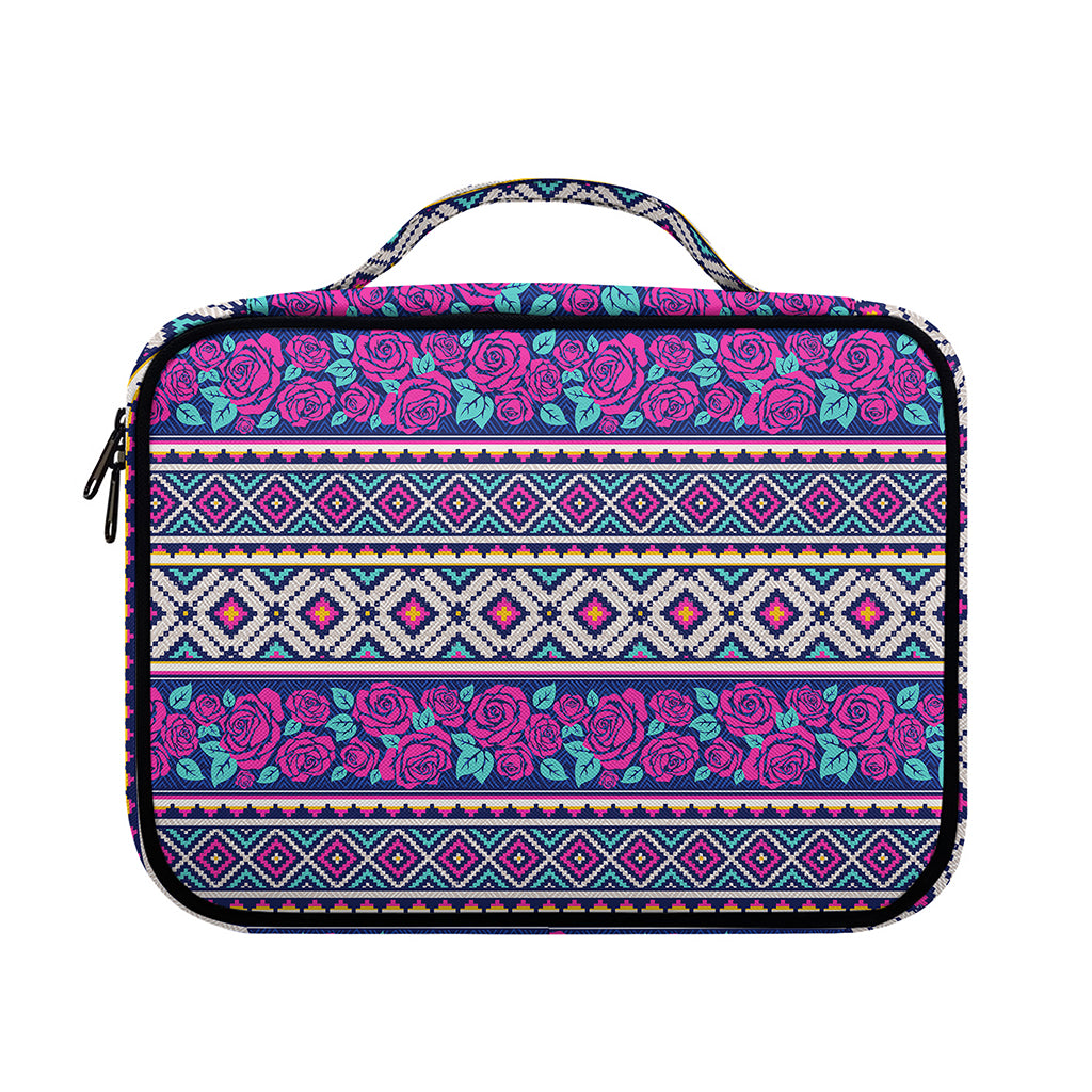 Native Tribal Ethnic Rose Pattern Print Briefcase Bible Bag