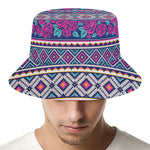 Native Tribal Ethnic Rose Pattern Print Bucket Hat