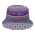 Native Tribal Ethnic Rose Pattern Print Bucket Hat