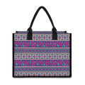 Native Tribal Ethnic Rose Pattern Print Canvas Tote Bag