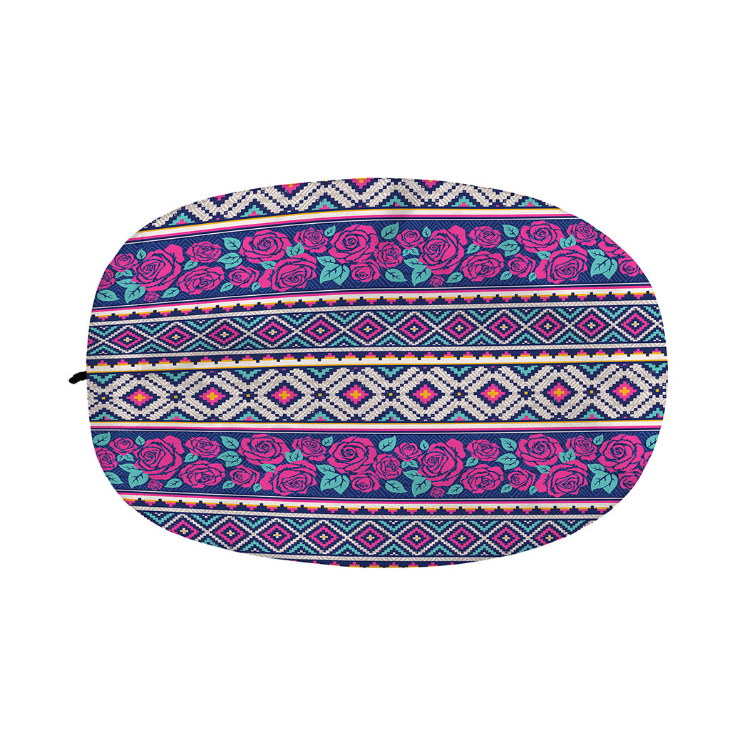 Native Tribal Ethnic Rose Pattern Print Car Side Mirror Covers