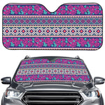 Native Tribal Ethnic Rose Pattern Print Car Windshield Sun Shade