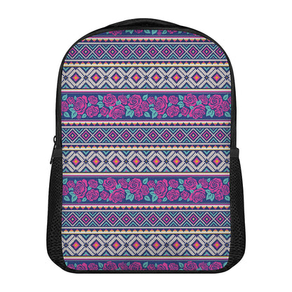 Native Tribal Ethnic Rose Pattern Print Casual Backpack