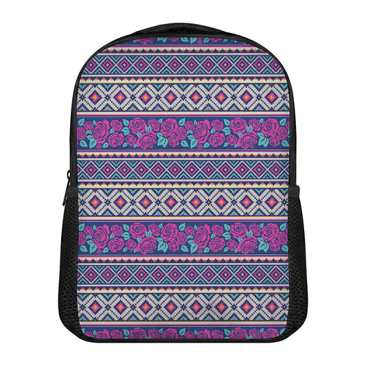 Native Tribal Ethnic Rose Pattern Print Casual Backpack