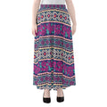 Native Tribal Ethnic Rose Pattern Print Chiffon Maxi Skirt
