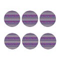 Native Tribal Ethnic Rose Pattern Print Coaster Set