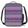 Native Tribal Ethnic Rose Pattern Print Crossbody Lunch Bag