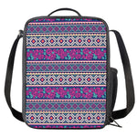 Native Tribal Ethnic Rose Pattern Print Crossbody Lunch Bag