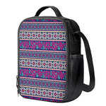 Native Tribal Ethnic Rose Pattern Print Crossbody Lunch Bag