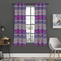 Native Tribal Ethnic Rose Pattern Print Grommet Curtain Panels