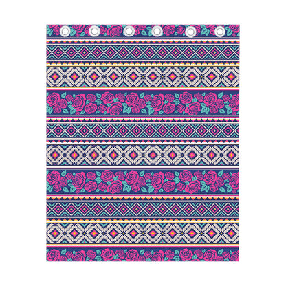 Native Tribal Ethnic Rose Pattern Print Curtain