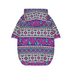 Native Tribal Ethnic Rose Pattern Print Dog Zip Up Hoodie