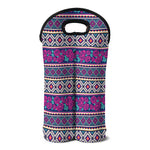 Native Tribal Ethnic Rose Pattern Print Double Neoprene Wine Tote