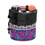 Native Tribal Ethnic Rose Pattern Print Drawstring Makeup Bag