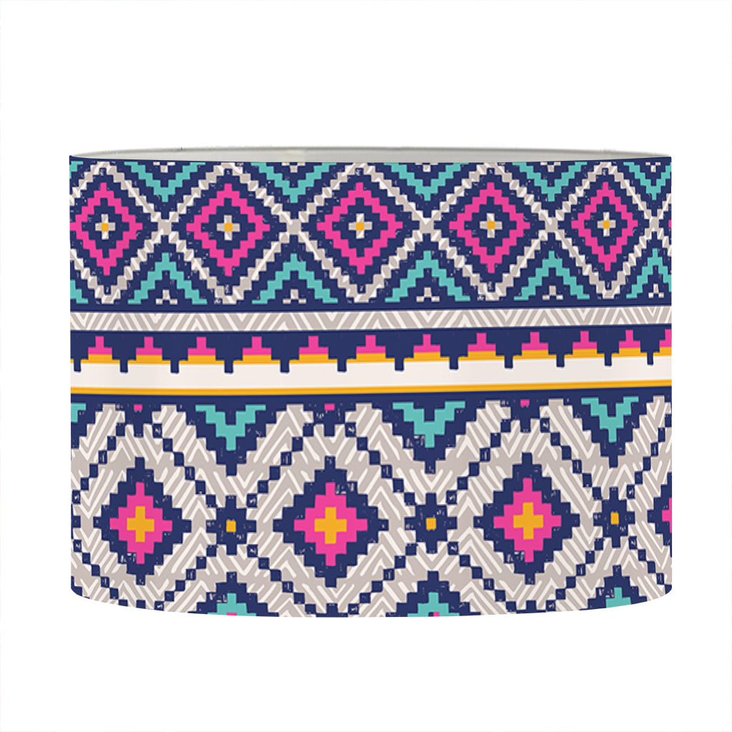 Native Tribal Ethnic Rose Pattern Print Drum Lamp Shade