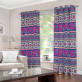 Native Tribal Ethnic Rose Pattern Print Extra Wide Grommet Curtains