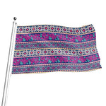 Native Tribal Ethnic Rose Pattern Print Flag