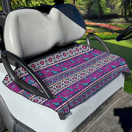 Native Tribal Ethnic Rose Pattern Print Golf Cart Seat Cover