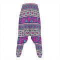 Native Tribal Ethnic Rose Pattern Print Hammer Pants
