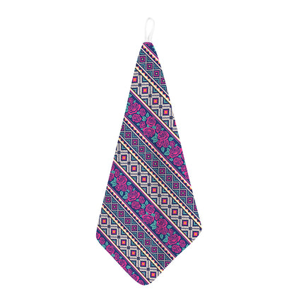 Native Tribal Ethnic Rose Pattern Print Hand Towel