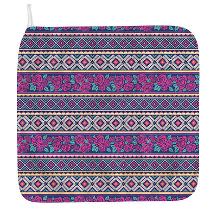 Native Tribal Ethnic Rose Pattern Print Hand Towel