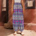 Native Tribal Ethnic Rose Pattern Print Harem Pants