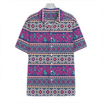 Native Tribal Ethnic Rose Pattern Print Hawaiian Shirt