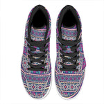 Native Tribal Ethnic Rose Pattern Print High Top Leather Sneakers