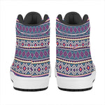 Native Tribal Ethnic Rose Pattern Print High Top Leather Sneakers