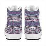 Native Tribal Ethnic Rose Pattern Print High Top Leather Sneakers